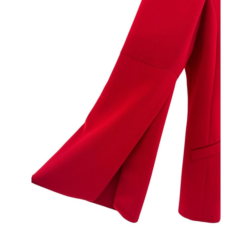 Inc Red Split Sleeve Lined Blazer Jacket Size L C… - image 4